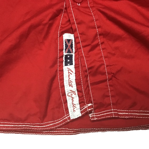 Parish Nation Red Casual Button Down Long Sleeve Shirt Men's Size Medium - Picture 6 of 11